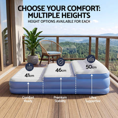 Weisshorn Queen Air Mattress with Rechargeable Cordless Pump 41cm