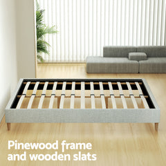 Artiss Bed Frame Double Size Beige ZORA