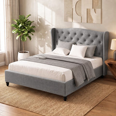 Artiss Bed Frame Queen Size Grey PIER