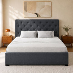 Artiss Bed Frame Double Size Gas Lift Charcoal VILA