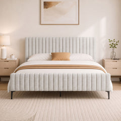 Artiss Bed Frame King Size Beige AMMY