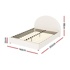 Artiss Bed Frame Gas Lift Strorage Beds Base Platform Boucle Fabric Double ELLA