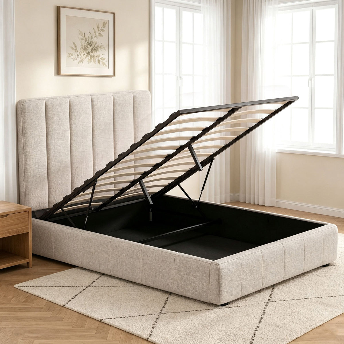 Artiss Bed Frame Double Size Beige TETTE