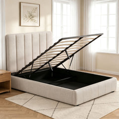 Artiss Bed Frame Double Size Beige TETTE
