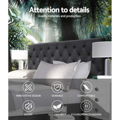 Artiss Bed Head Headboard King Size Fabric - CAPPI Charcoal