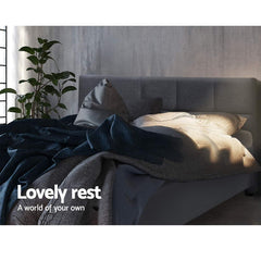 Artiss Bed Frame Queen Size Charcoal TINO