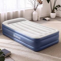 Bestway Single Air Mattress with Built-in Pump Tritech Inflatable Bed 46cm
