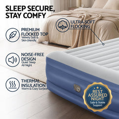 Bestway King Air Mattress with Built-in Pump Tritech Inflatable Bed 56cm