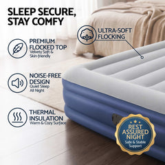Bestway Queen Air Mattress with Built-in Pump Tritech Inflatable Bed 46cm