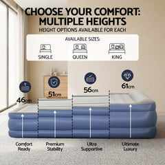 Bestway Queen Air Mattress with Built-in Pump Tritech Inflatable Bed 61cm