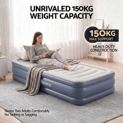 Bestway Single Air Mattress with Built-in Pump Tritech Inflatable Bed 51cm