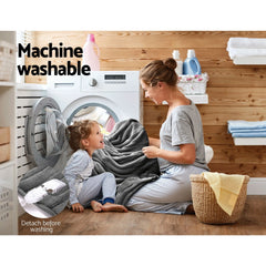 Giselle Bedding Heated Electric Throw Rug Fleece Sunggle Blanket Washable Silver