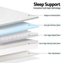 Giselle Memory Foam Gel Bamboo Wool Mattress – King Single