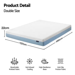 Giselle Memory Foam Gel Bamboo Wool Mattress – Double