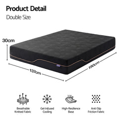 Giselle Memory Foam Gel Bamboo Wool Mattress – Double