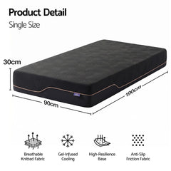 Giselle Memory Foam Gel Bamboo Wool Mattress – King