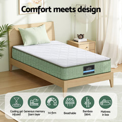 Giselle Memory Foam Euro Top Gel Bamboo Mattress – King Single