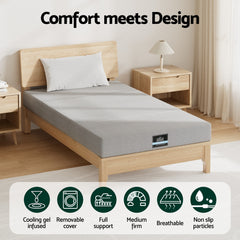 Giselle Memory Foam Gel Bamboo Wool Mattress – King Single