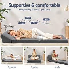 Giselle Foldable Mattress Folding Sofa Bed Trifold Sleeping Camping Cushion Mat