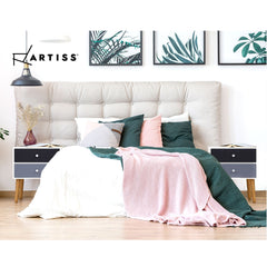 Artiss Bedside Table 2 Drawers - BONDS White