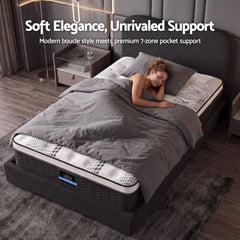 Giselle Pocket Spring Euro Top Bamboo Wool Mattress – King Single