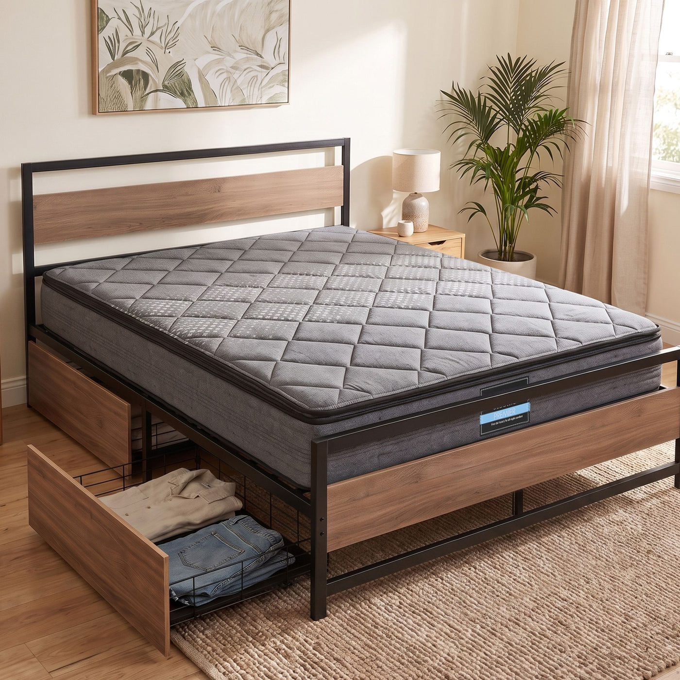 Giselle Pillow Top Bonnell Spring Bamboo Wool Mattress – Queen
