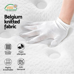 Giselle Pocket Spring Euro Top Bonnell Spring Bamboo Mattress – King Single
