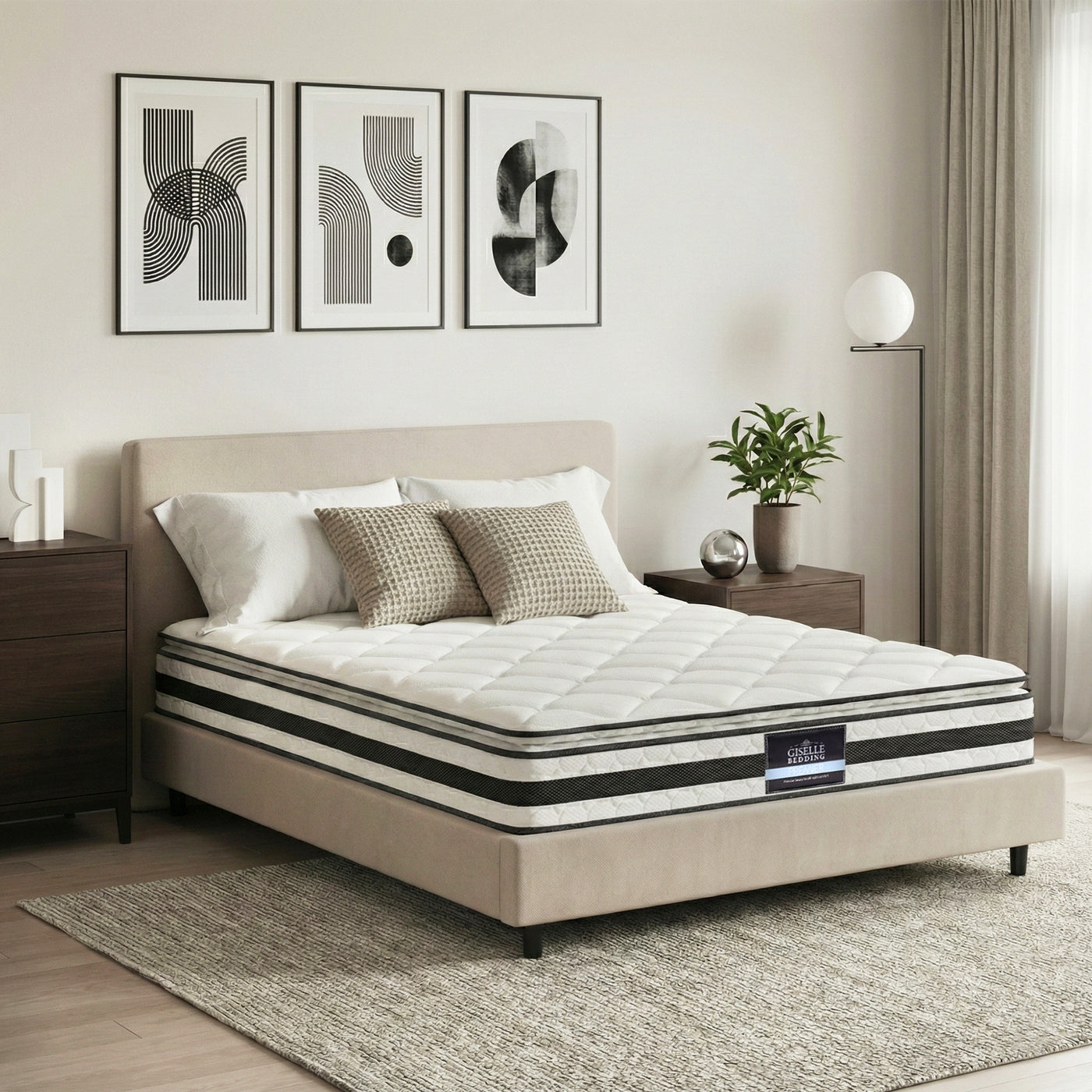 Giselle Pillow Top Bonnell Spring Bamboo Wool Mattress – Queen