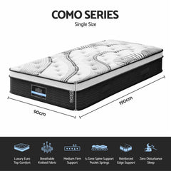 Giselle Pocket Spring Euro Top Bamboo Wool Mattress – King