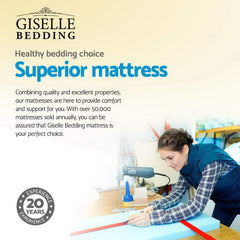 Giselle Pocket Spring Memory Foam Euro Top Gel Mattress – King Single