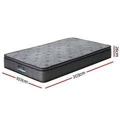 Giselle Pocket Spring Memory Foam Euro Top Bamboo Mattress – King Single