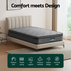 Giselle Pocket Spring Memory Foam Euro Top Bamboo Mattress – King Single