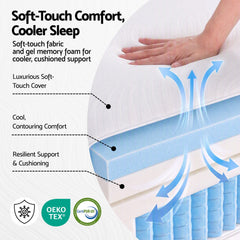Giselle 25cm Queen Hybrid Mattress Soft Knitted Fabric Edge Support Gel Foam