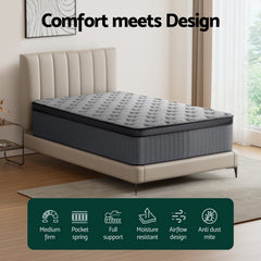 Giselle Pocket Spring Memory Foam Latex Euro Top Mattress – King Single