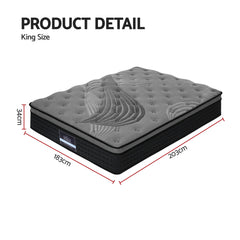 Giselle Pocket Spring Euro Top Bamboo Wool Mattress – King