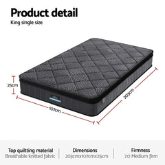 Giselle Pocket Spring Memory Foam Latex Hybrid Mattress – King Single