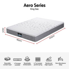 Giselle Pocket Spring Bamboo Wool Mattress – King
