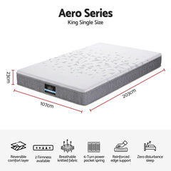 Giselle Pocket Spring Bamboo Wool Mattress – King Single