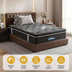 Giselle Pocket Spring Memory Foam Euro Top Bamboo Mattress – King Single