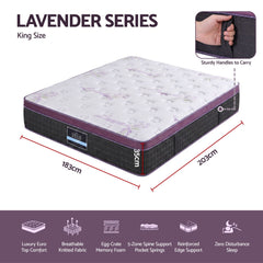 Giselle Pocket Spring Euro Top Bamboo Wool Mattress – King