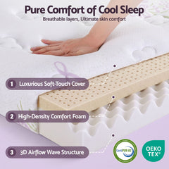 Giselle Pocket Spring Euro Top Bamboo Wool Mattress – King Single