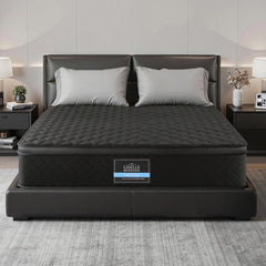 Giselle Bedding Queen Mattress 34cm Euro Top with 5-Zone Pocket Spring Support Black