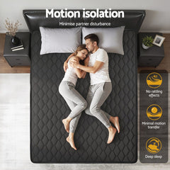 Giselle Bedding Queen Mattress 34cm Euro Top with 5-Zone Pocket Spring Support Black