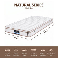 Giselle Pocket Spring Euro Top Bamboo Wool Mattress – King