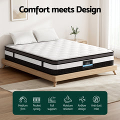 Giselle Pocket Spring Euro Top Bamboo Wool Mattress – Queen