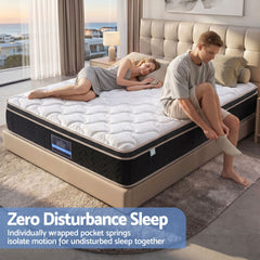 Giselle Pocket Spring Memory Foam Euro Top Bamboo Mattress – Queen