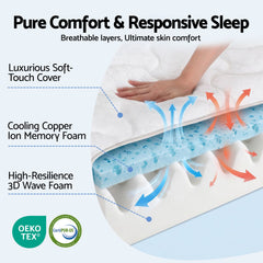 Giselle Pocket Spring Memory Foam Euro Top Bamboo Mattress – King