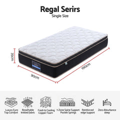 Giselle Pocket Spring Memory Foam Euro Top Bamboo Mattress – King