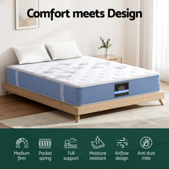 Giselle Pocket Spring Euro Top Bamboo Wool Mattress – King Single