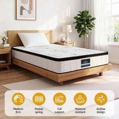 Giselle Pocket Spring Euro Top Bamboo Wool Mattress – King Single